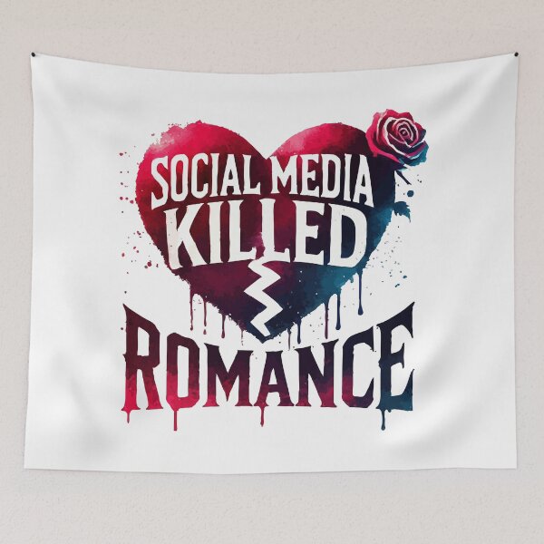 Item preview, Social Media Killed Romance Broken Heart designed and sold by TomFrontierArt.