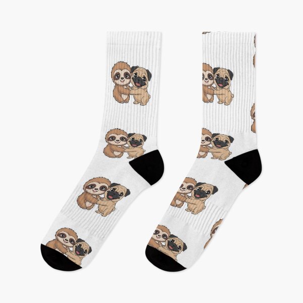 Item preview, Cute Sloth and pug Friendship for Pug Lover designed and sold by Laugh-Lines.