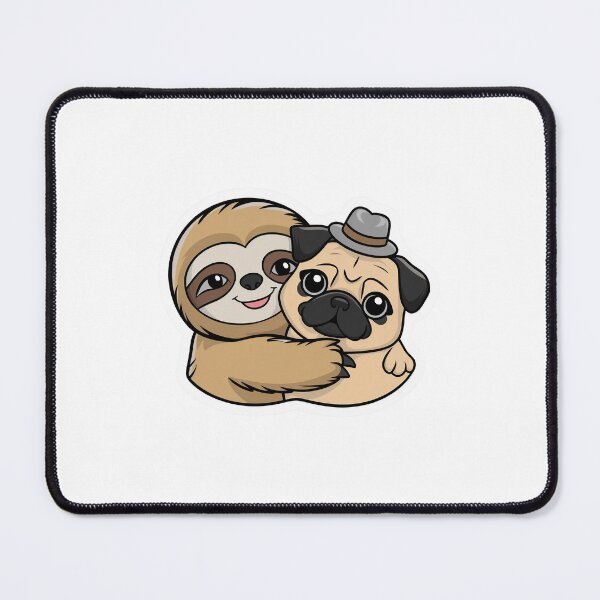 Item preview, Cute Sloth and pug Friendship for Pug Lover designed and sold by Laugh-Lines.