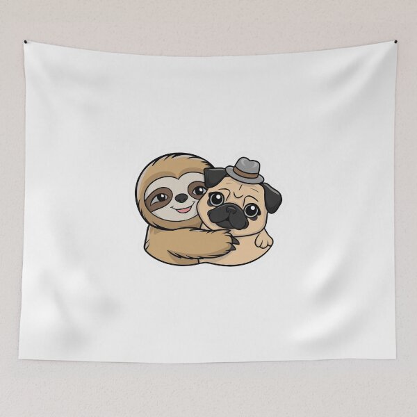 Item preview, Cute Sloth and pug Friendship for Pug Lover designed and sold by Laugh-Lines.