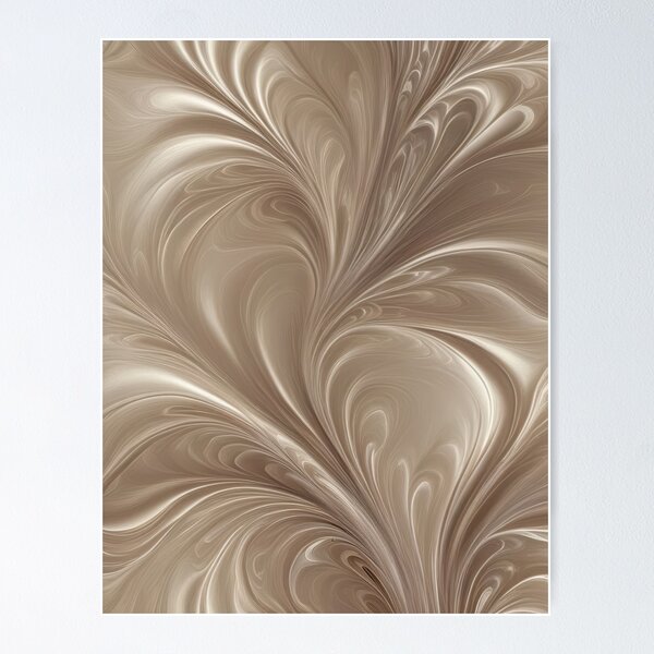 Cream Swirl - Soft Beige Abstract Flowing Design Poster