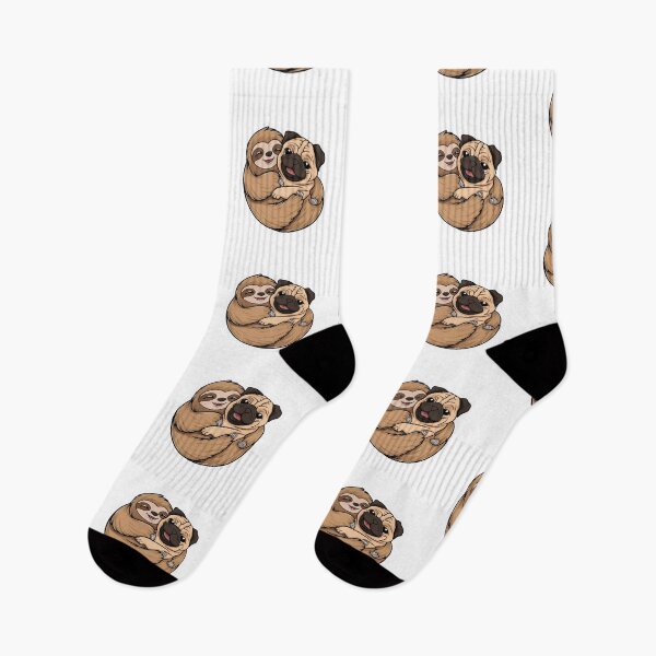 Item preview, Cute Sloth and pug Friendship for Pug Lover designed and sold by Laugh-Lines.