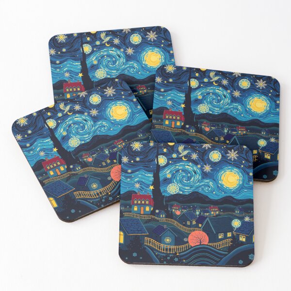 Item preview, Starry Night Inspired Village designed and sold by One Pine Designs.