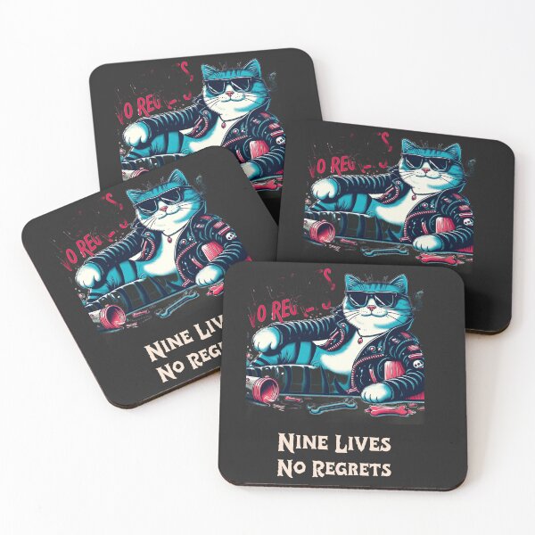 Item preview, Funny Cats Nine Lives No Regrets Feline Pets designed and sold by WearitToday.