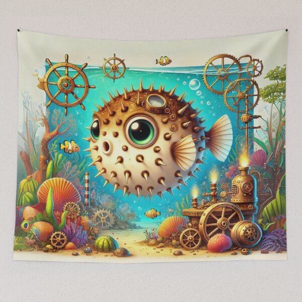 Item preview, Steampunk Pufferfish designed and sold by Sillytoe.