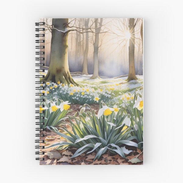 Item preview, Daffodils and snowdrops in a beautiful woodland designed and sold by M-Y-A-R-T-.