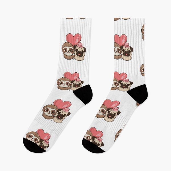 Item preview, Cute Sloth and Pug Friendship for Valentines Day designed and sold by Laugh-Lines.