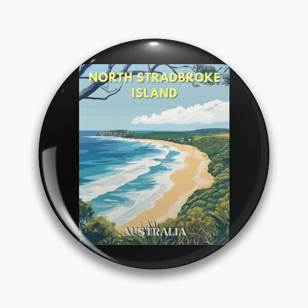 Item preview, North Stradbroke Island in Queensland Australia Retro Art Travel Landscape designed and sold by MaateoDesign.
