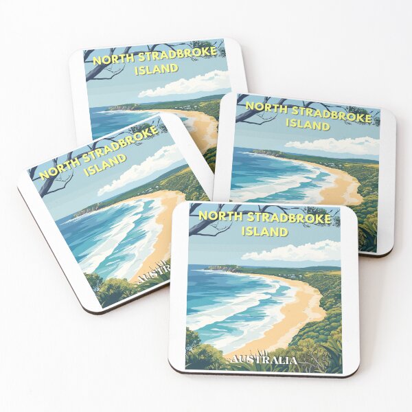 Item preview, North Stradbroke Island in Queensland Australia Retro Art Travel Landscape designed and sold by MaateoDesign.