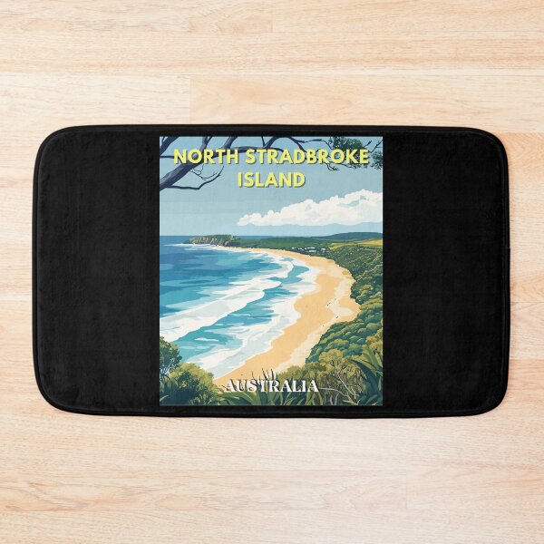Item preview, North Stradbroke Island in Queensland Australia Retro Art Travel Landscape designed and sold by MaateoDesign.