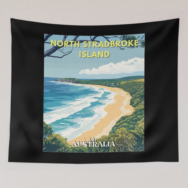 Item preview, North Stradbroke Island in Queensland Australia Retro Art Travel Landscape designed and sold by MaateoDesign.