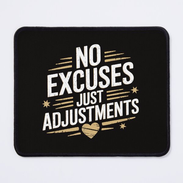 Item preview, No Excuses, Just Adjustments, Motivational  designed and sold by Logiamerch.