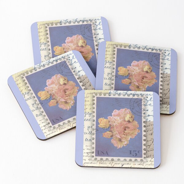 Item preview, Vintage Floral Postage Stamps, postmarks, letter designed and sold by Eternity Eventually.
