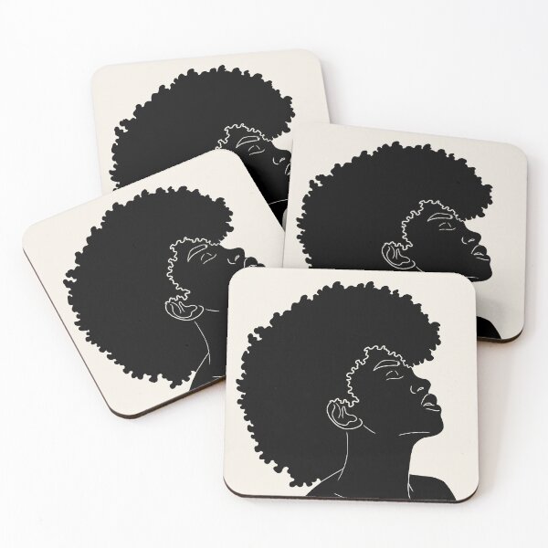 Item preview, Black Woman Afro Hair Minimalist Design designed and sold by CocoSimoneArt.