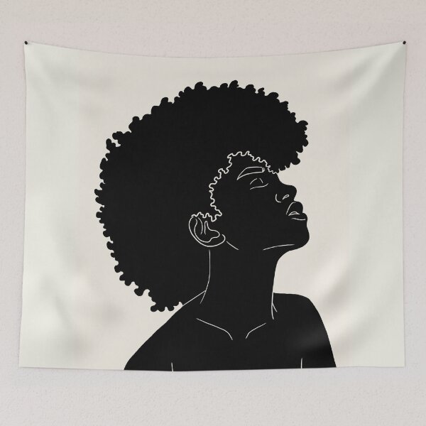 Item preview, Black Woman Afro Hair Minimalist Design designed and sold by CocoSimoneArt.