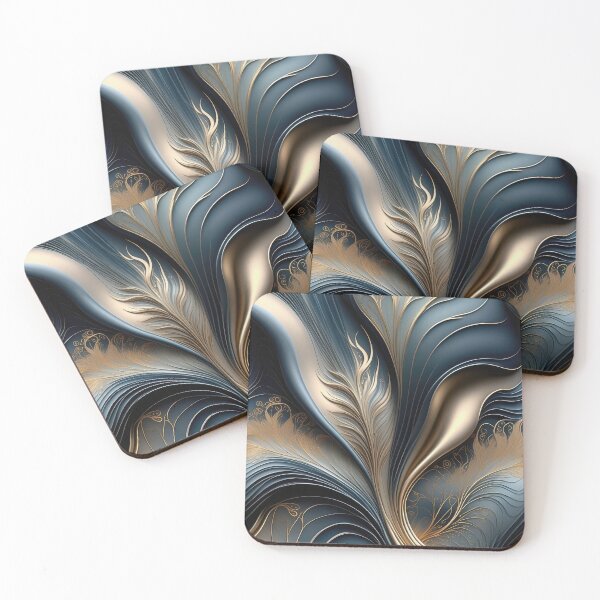 Item preview, Emerald Whisper - Teal and Gold Abstract Floral Art designed and sold by FutureImaging.