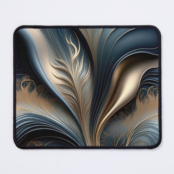 Item preview, Emerald Whisper - Teal and Gold Abstract Floral Art designed and sold by FutureImaging.