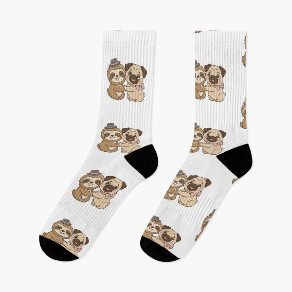 Item preview, Cute Sloth and Pug Friendship for Valentines Day designed and sold by Laugh-Lines.