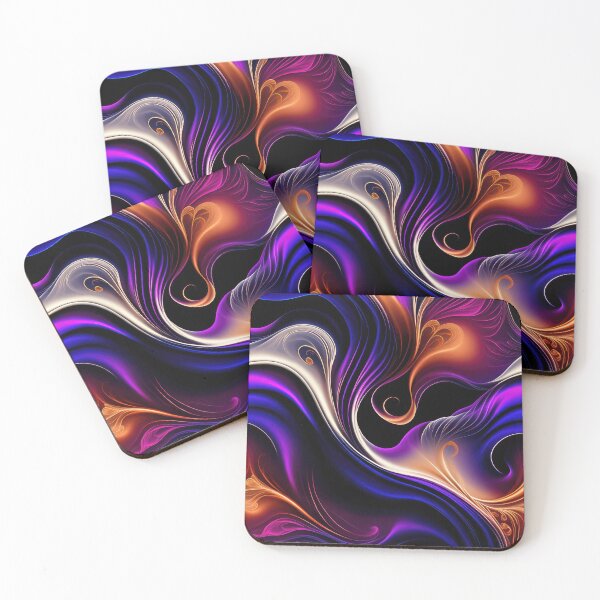 Item preview, Fiery Waves - Bold Purple, Orange, and Gold Abstract Art designed and sold by FutureImaging.