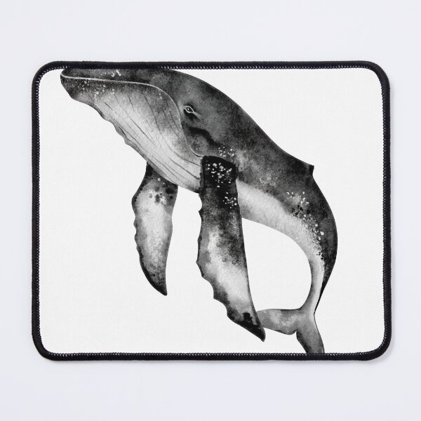 Item preview, Whale grey watercolor art designed and sold by Milana Rosenwald.
