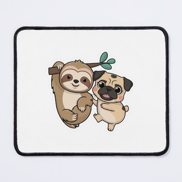 Item preview, Cute Sloth and pug Friendship for Pug Lover designed and sold by Laugh-Lines.