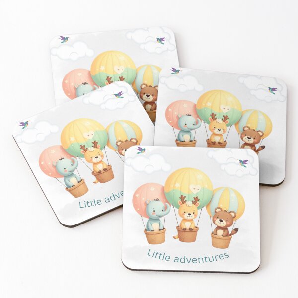 Item preview, Cute animals in hot air balloons designed and sold by SolMagique.