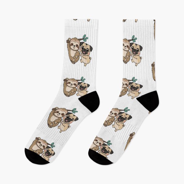 Item preview, Cute Sloth and pug Friendship for Pug Lover designed and sold by Laugh-Lines.