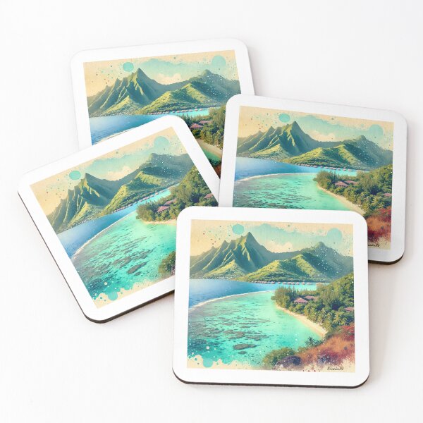 Item preview, Moorea Lagoons, Tahiti Watercolor Paiting  designed and sold by KenmoreRd.