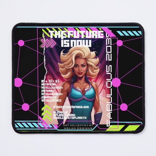 Item preview, Fabulous Woman Futuristic Cyberpunk The Future Is Now designed and sold by Melan Designs.