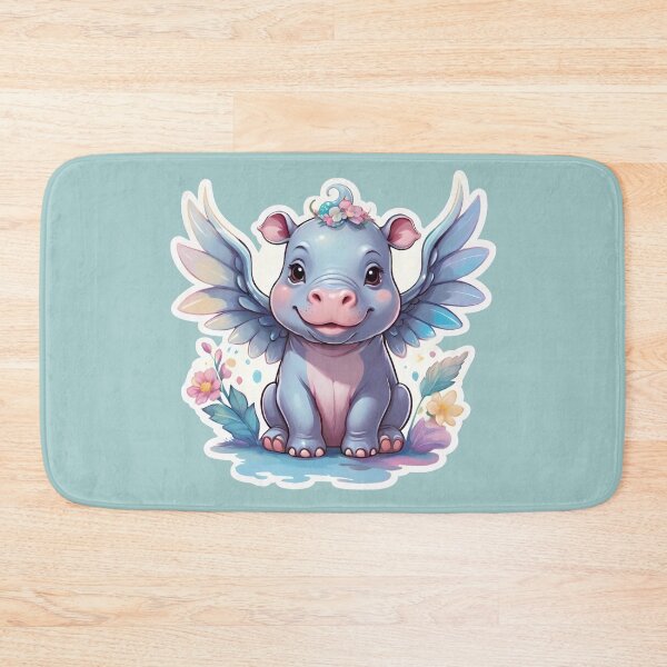 Item preview, Cute Baby Pygmy Hippo with Wings designed and sold by RoseCandi.