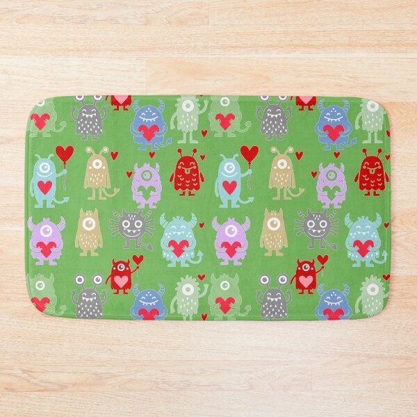 Item preview, Adorkable and Lovably Cute: The Cute Monster Pattern on Soft Green Background designed and sold by IraNiva.
