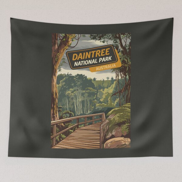 Item preview, Daintree National Park Illustration Travel Art Vintage designed and sold by KrisSidDesigns.