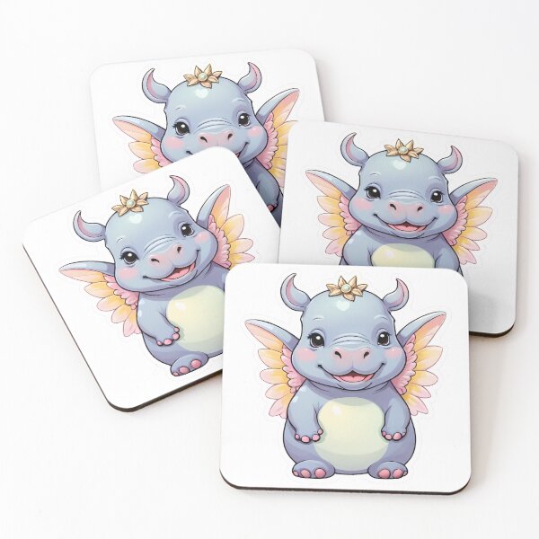 Item preview, Cute Baby Pygmy Hippo with Wings designed and sold by RoseCandi.