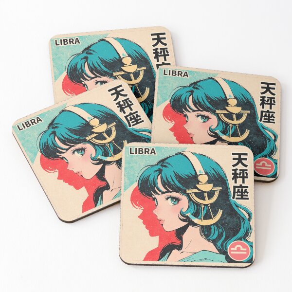 Item preview, Libra Zodiac Sign Pretty Anime Girl Vintage Postage Stamp Retro Aesthetic designed and sold by onlyanimevibes.