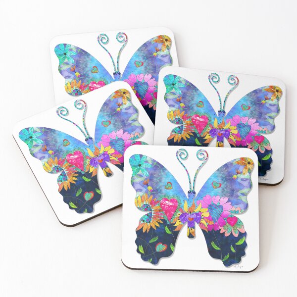 Item preview, Garden Butterfly Colorful Floral Art On White designed and sold by Sharon Cummings Art.