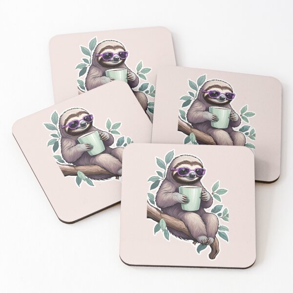 Item preview, Cute Sloth Chillin with a Coffee Cup designed and sold by RoseCandi.