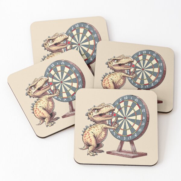 Item preview, T Rex Dinosaur Playing Darts designed and sold by Myra365Art.