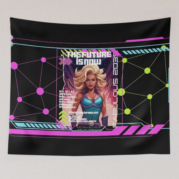 Item preview, Fabulous Woman Futuristic Cyberpunk The Future Is Now  designed and sold by Melan Designs.