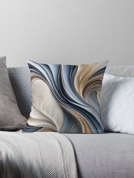 Item preview, Golden Air - Soft Blue and Gold Flowing Abstract designed and sold by FutureImaging.