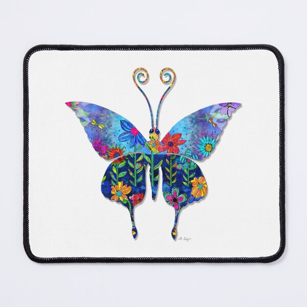 Item preview, Garden Butterfly Colorful Floral Art On White 2 designed and sold by Sharon Cummings Art.