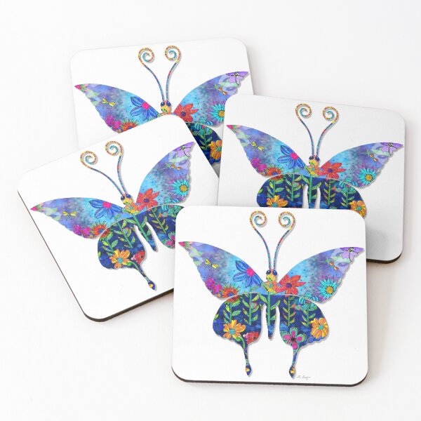 Item preview, Garden Butterfly Colorful Floral Art On White 2 designed and sold by Sharon Cummings Art.