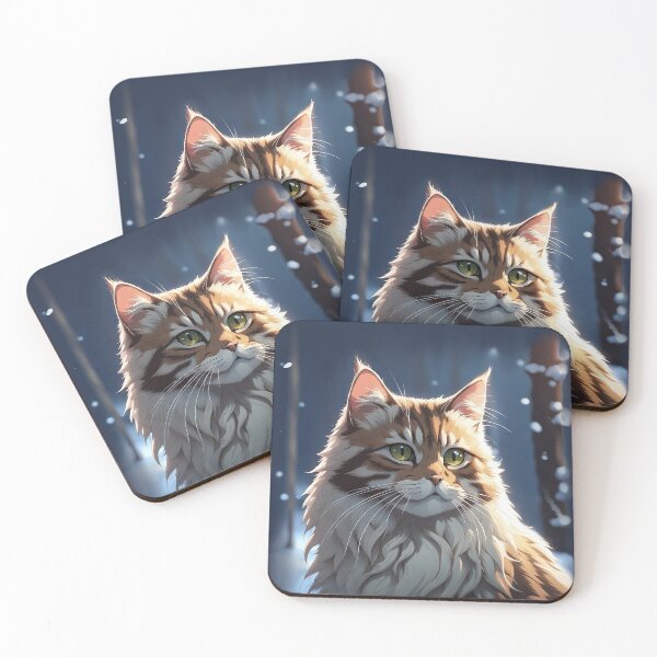 Item preview, Snow winter cat portrait designed and sold by YukiKenji.