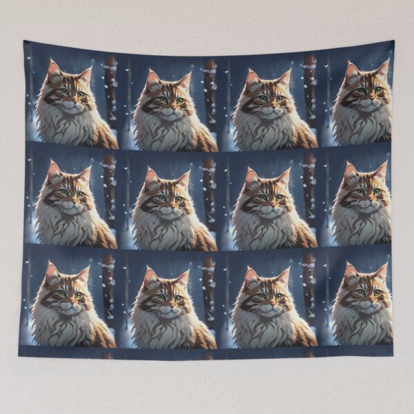 Item preview, Snow winter cat portrait designed and sold by YukiKenji.