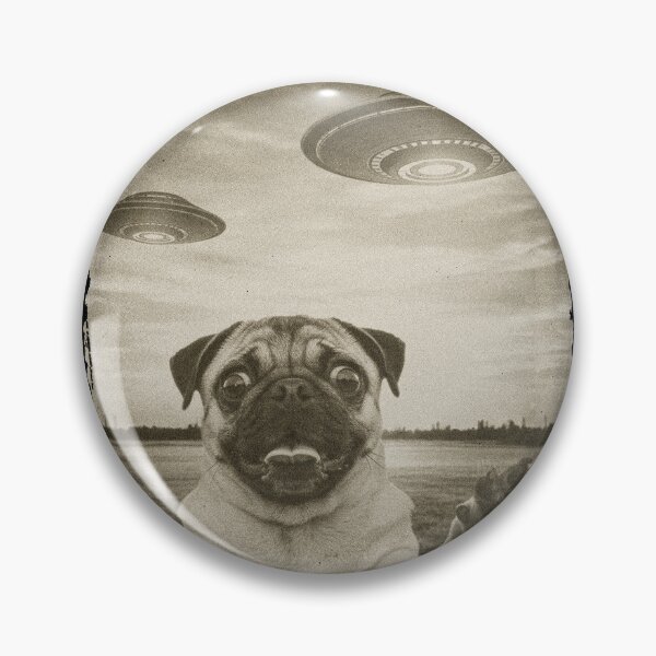 Item preview, Pug Dog Selfie Phone Old Photo Funny UFO Sighting designed and sold by d247.
