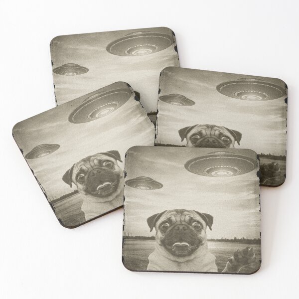 Item preview, Pug Dog Selfie Phone Old Photo Funny UFO Sighting designed and sold by d247.