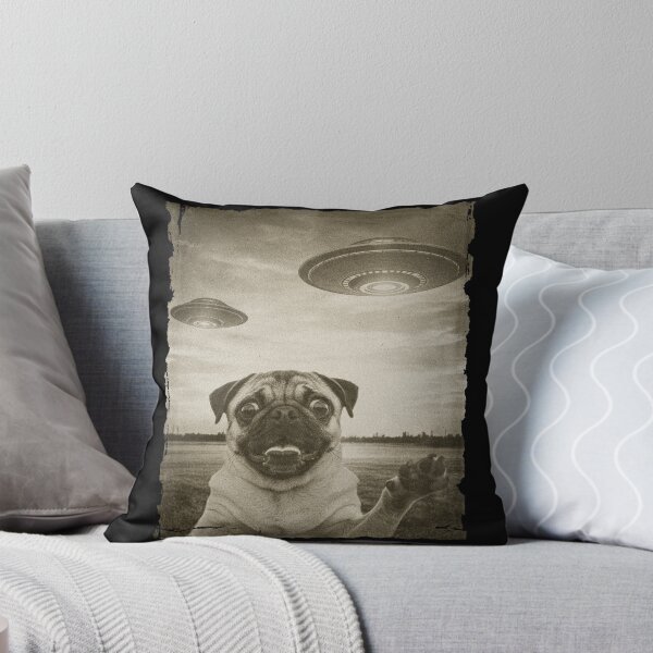 Item preview, Pug Dog Selfie Phone Old Photo Funny UFO Sighting designed and sold by d247.