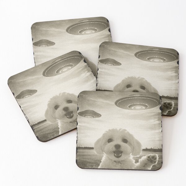 Item preview, Maltese Poodle Dog Selfie Old Phone Photo Funny UFO Sighting designed and sold by d247.