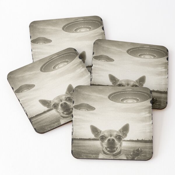Item preview, Chihuahua Dog Selfie Old Phone Photo Funny UFO Sighting designed and sold by d247.