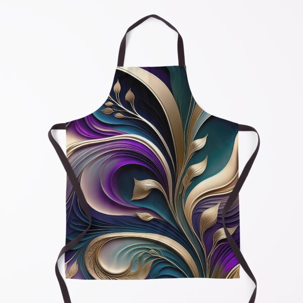 Item preview, Golden Bloom - Deep Purple and Teal Abstract Floral Art designed and sold by FutureImaging.