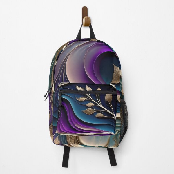 Item preview, Golden Bloom - Deep Purple and Teal Abstract Floral Art designed and sold by FutureImaging.